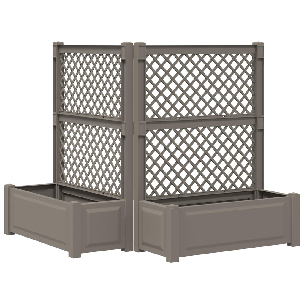 vidaXL Duża doniczka z trelą 2 pcs Szary 143 x 143 x 133,5 cm PP