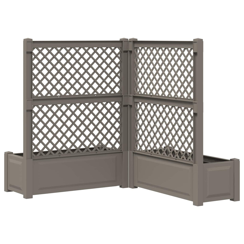 vidaXL Duża doniczka z trelą 2 pcs Szary 143 x 143 x 133,5 cm PP