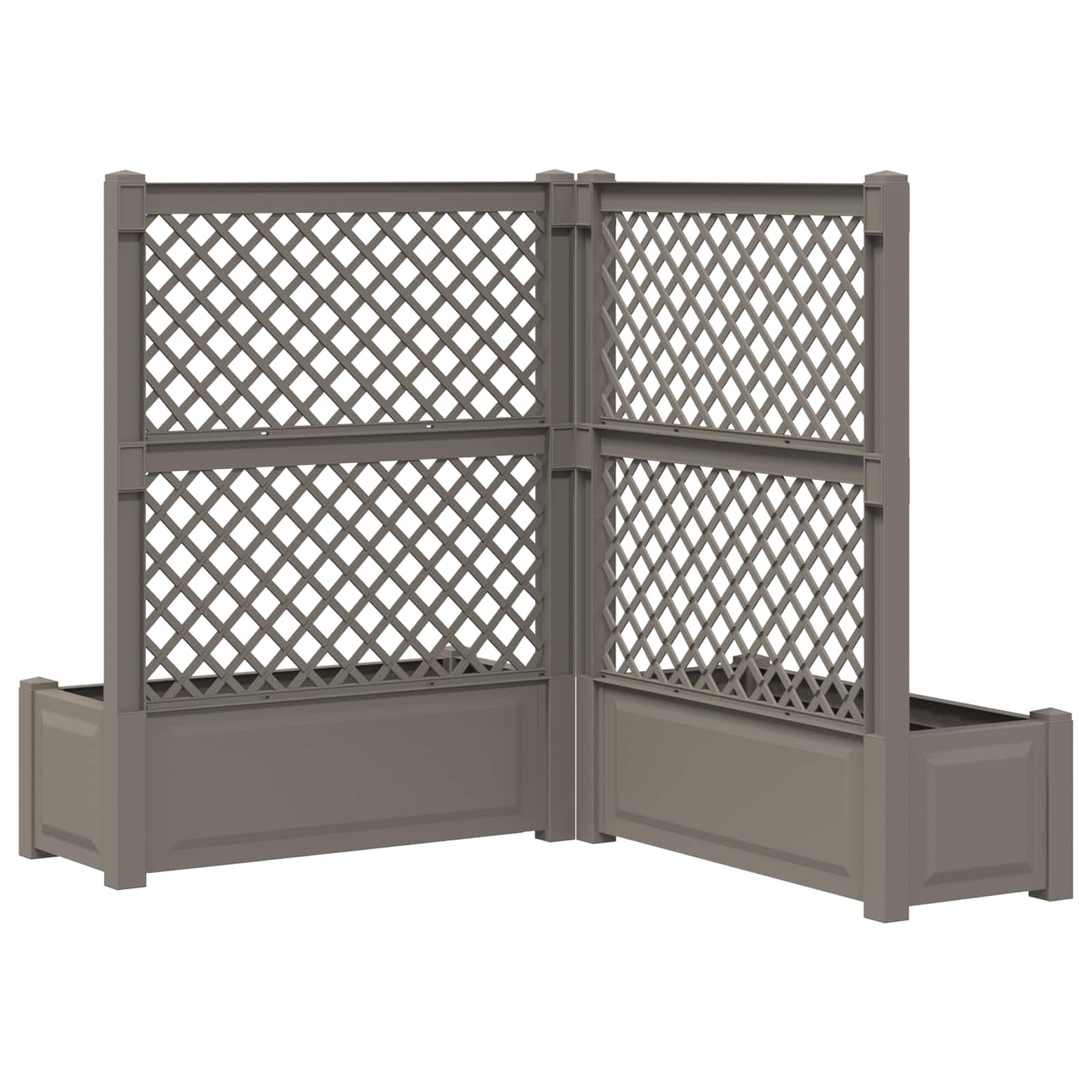 vidaXL Duża doniczka z trelą 2 pcs Szary 143 x 143 x 133,5 cm PP