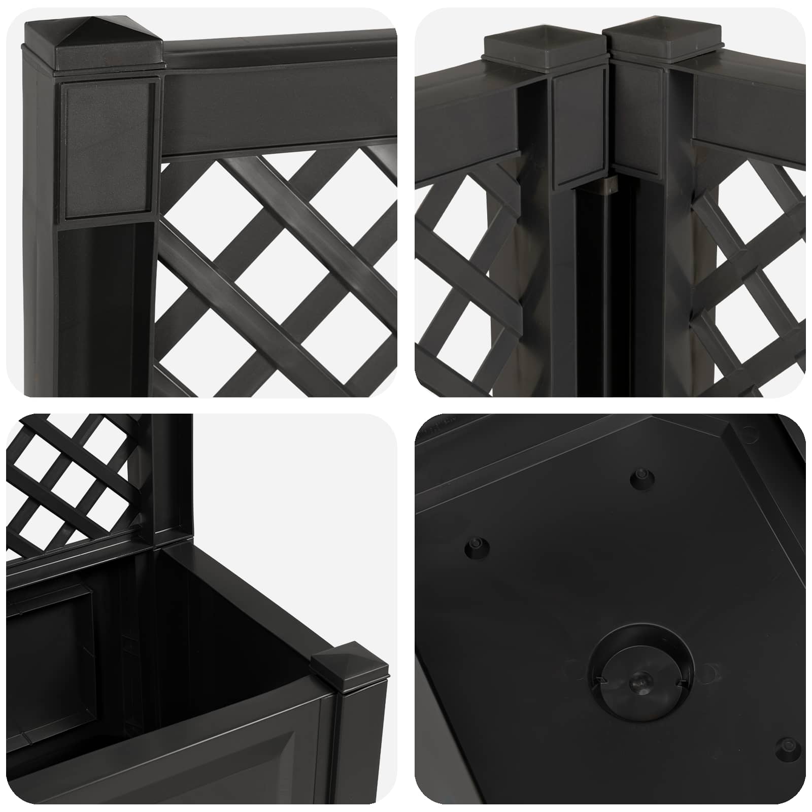 vidaXL Duża doniczka z trelą 2 pcs antracytowy 143 x 143 x 133,5 cm PP