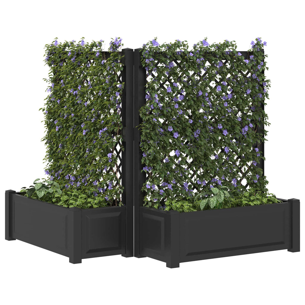 vidaXL Duża doniczka z trelą 2 pcs antracytowy 143 x 143 x 133,5 cm PP