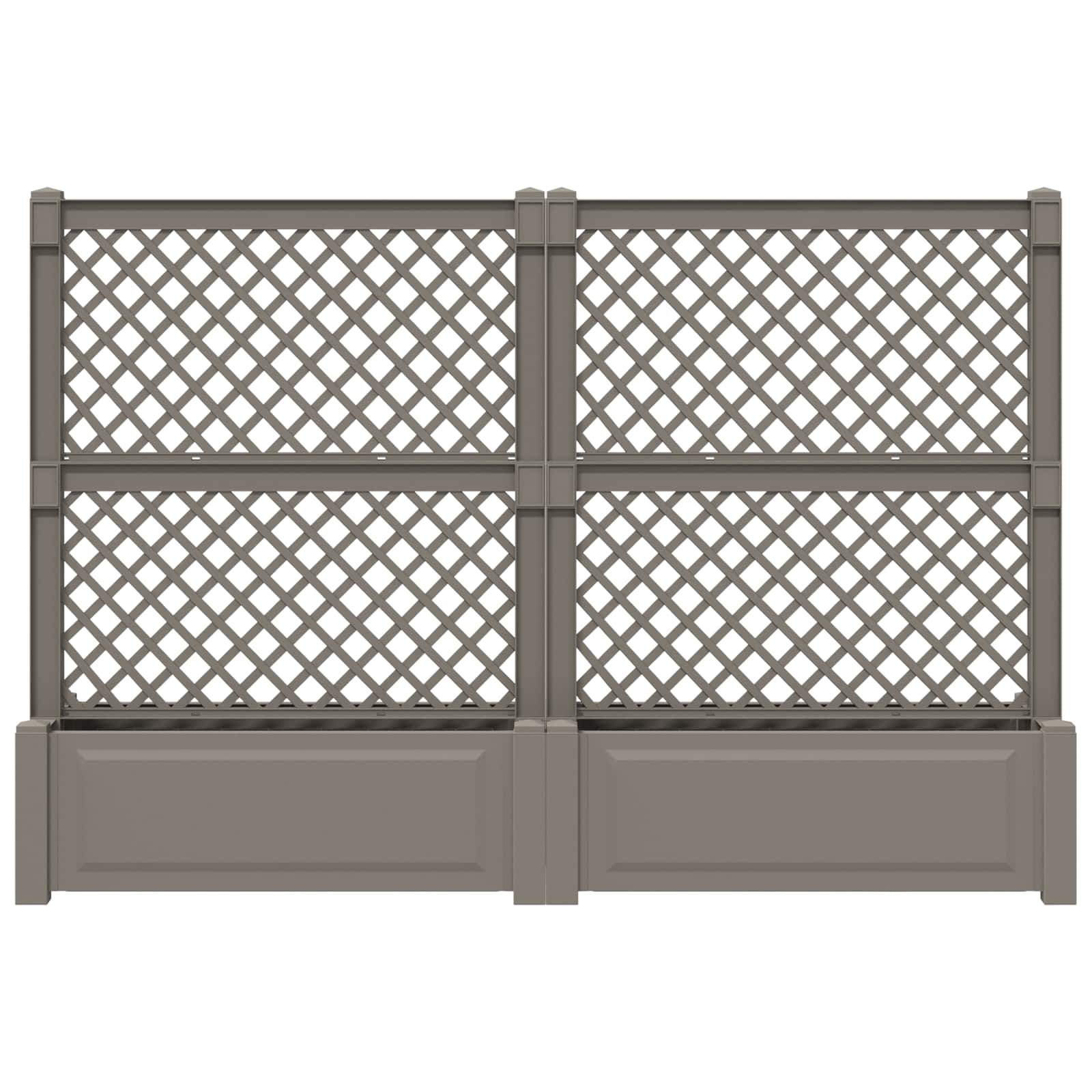 vidaXL Duża donica z trelisem 2 pcs Szary 200 x 43 x 133,5 cm PP