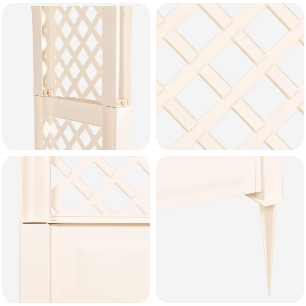 vidaXL Różany łuk z kolcami Biały 97 x 43 x 218 cm PP