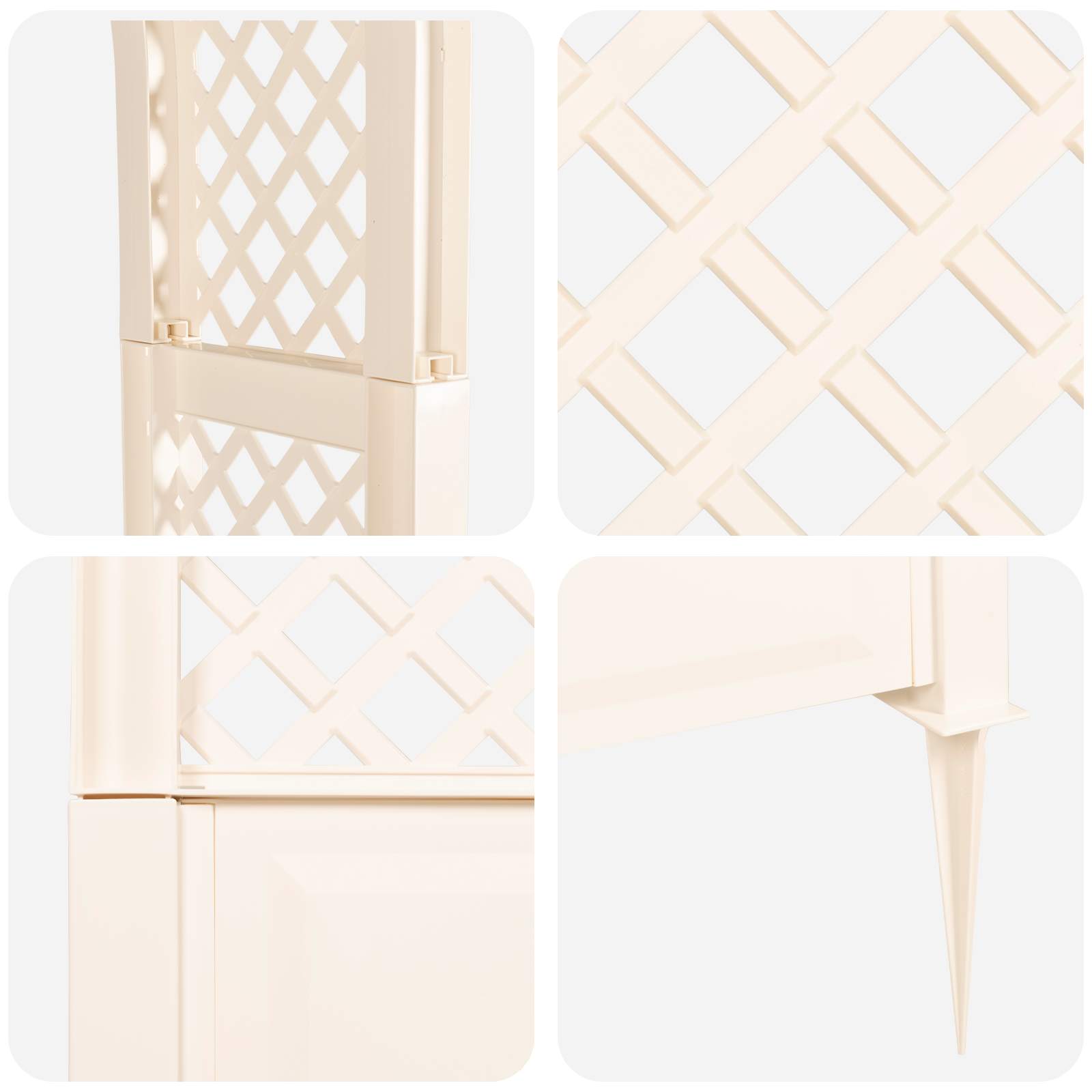 vidaXL Różany łuk z kolcami Biały 97 x 43 x 218 cm PP
