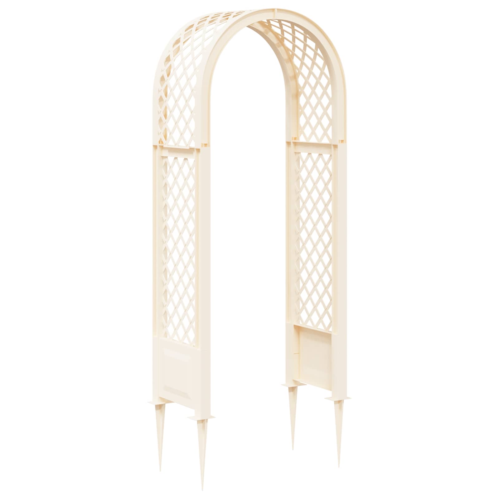 vidaXL Różany łuk z kolcami Biały 97 x 43 x 218 cm PP