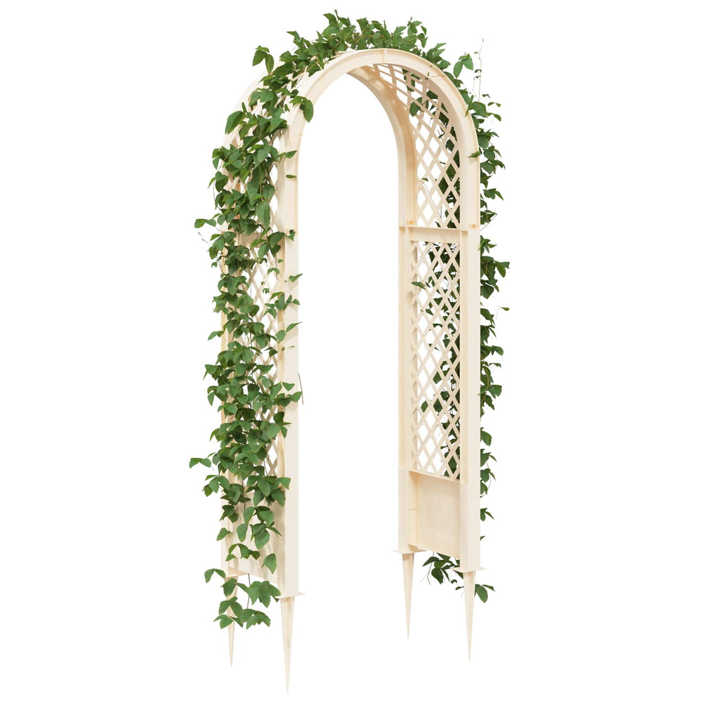 vidaXL Różany łuk z kolcami Biały 97 x 43 x 218 cm PP