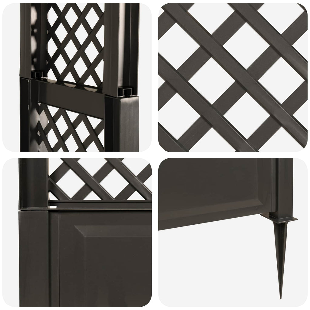 vidaXL Różany łuk z kolcami antracytowy 97 x 43 x 218 cm PP