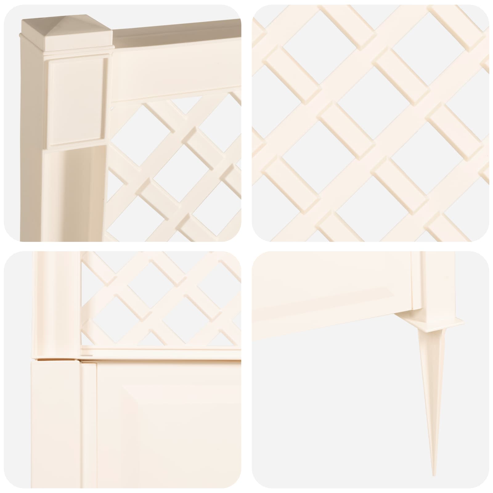 vidaXL Trellis z gwoździem Biały 43 x 6 x 165 cm PP
