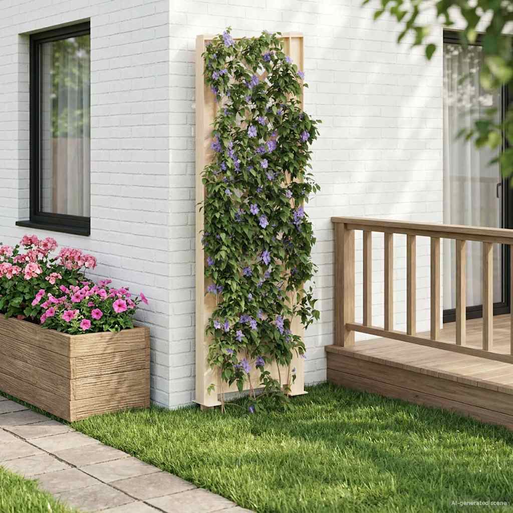 vidaXL Trellis z gwoździem Biały 43 x 6 x 165 cm PP