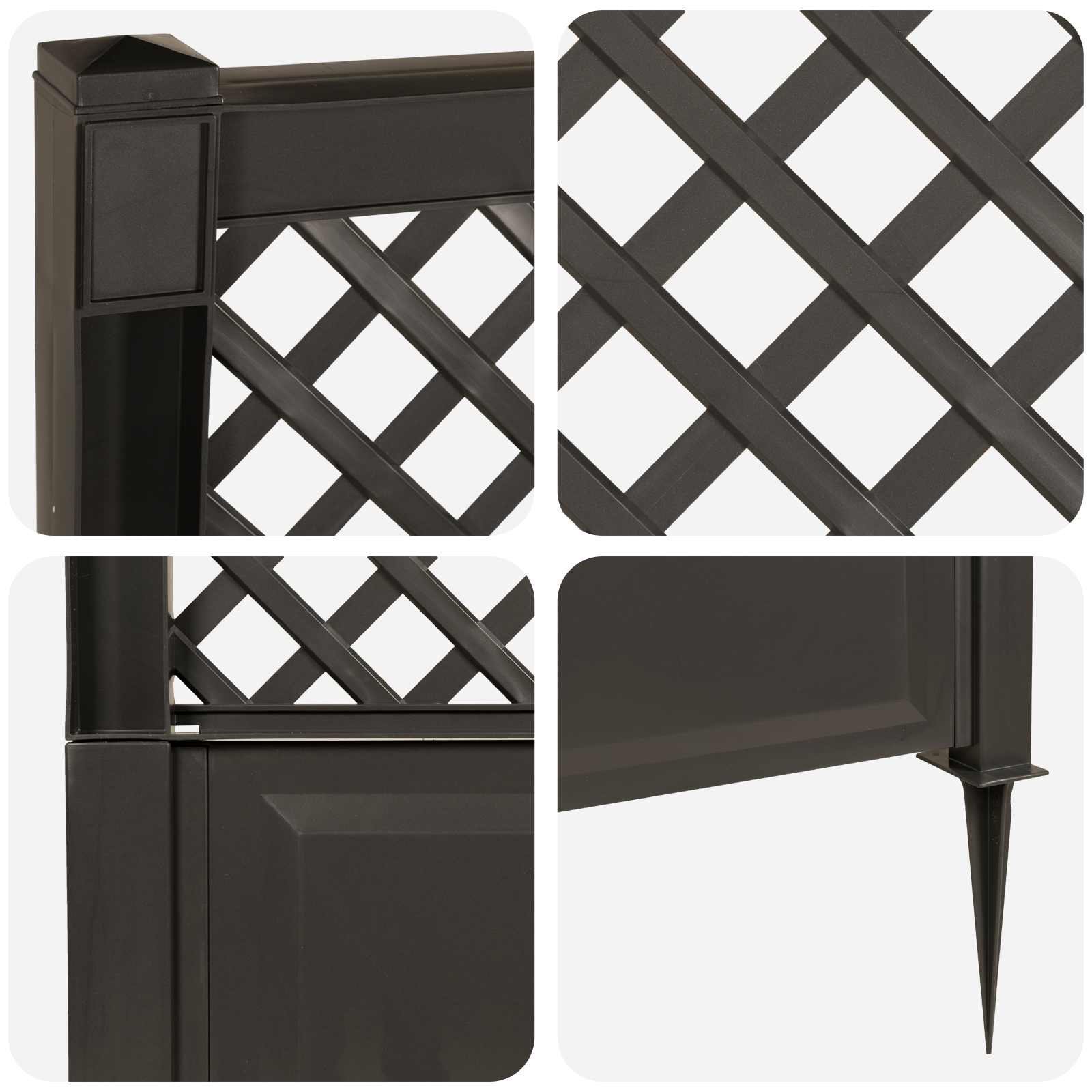 vidaXL Trellis z gwoździem antracytowy 99 x 6 x 165 cm PP