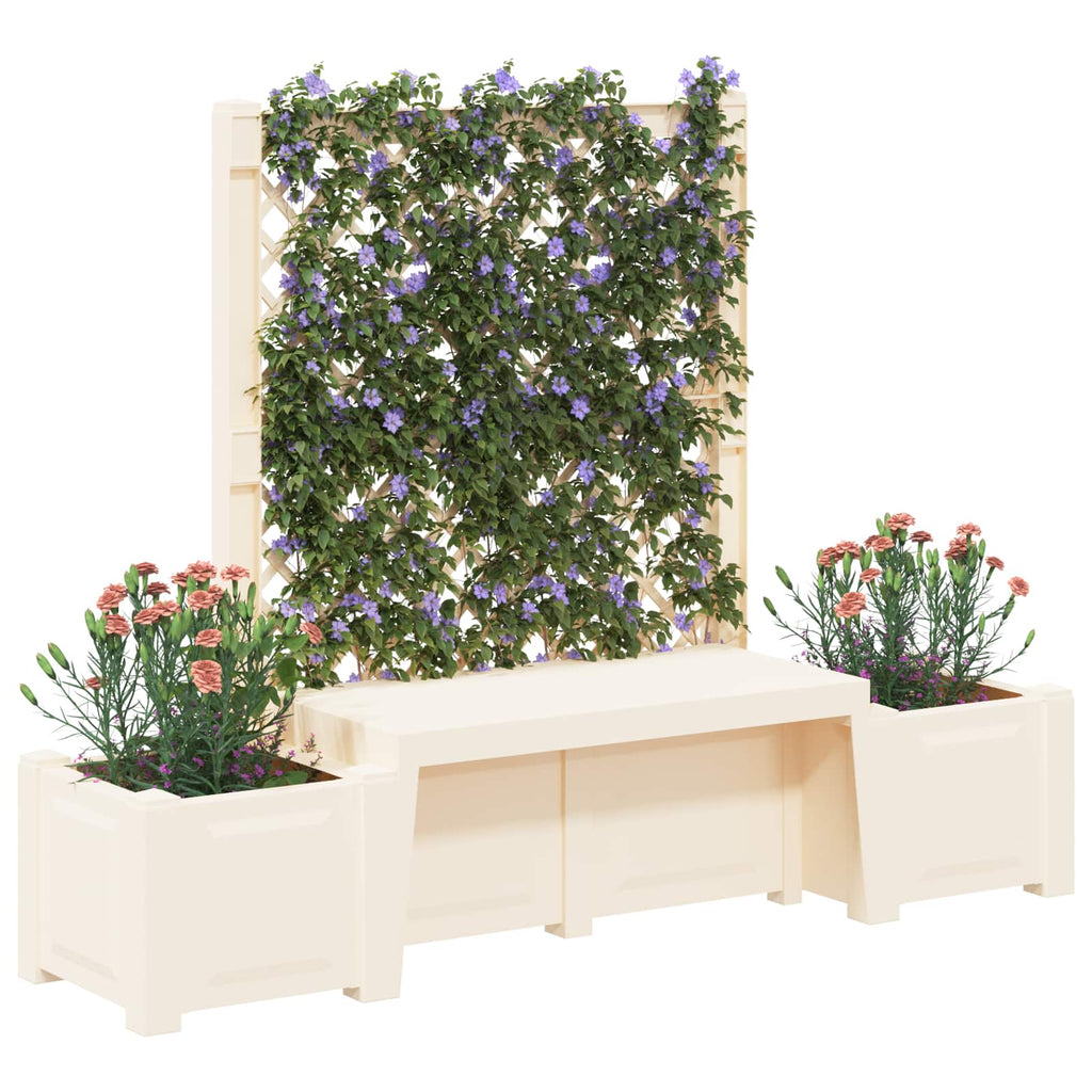 vidaXL Ławka ogrodowa Kopenhaga Biały 173 x 49 x 135,5 cm PP