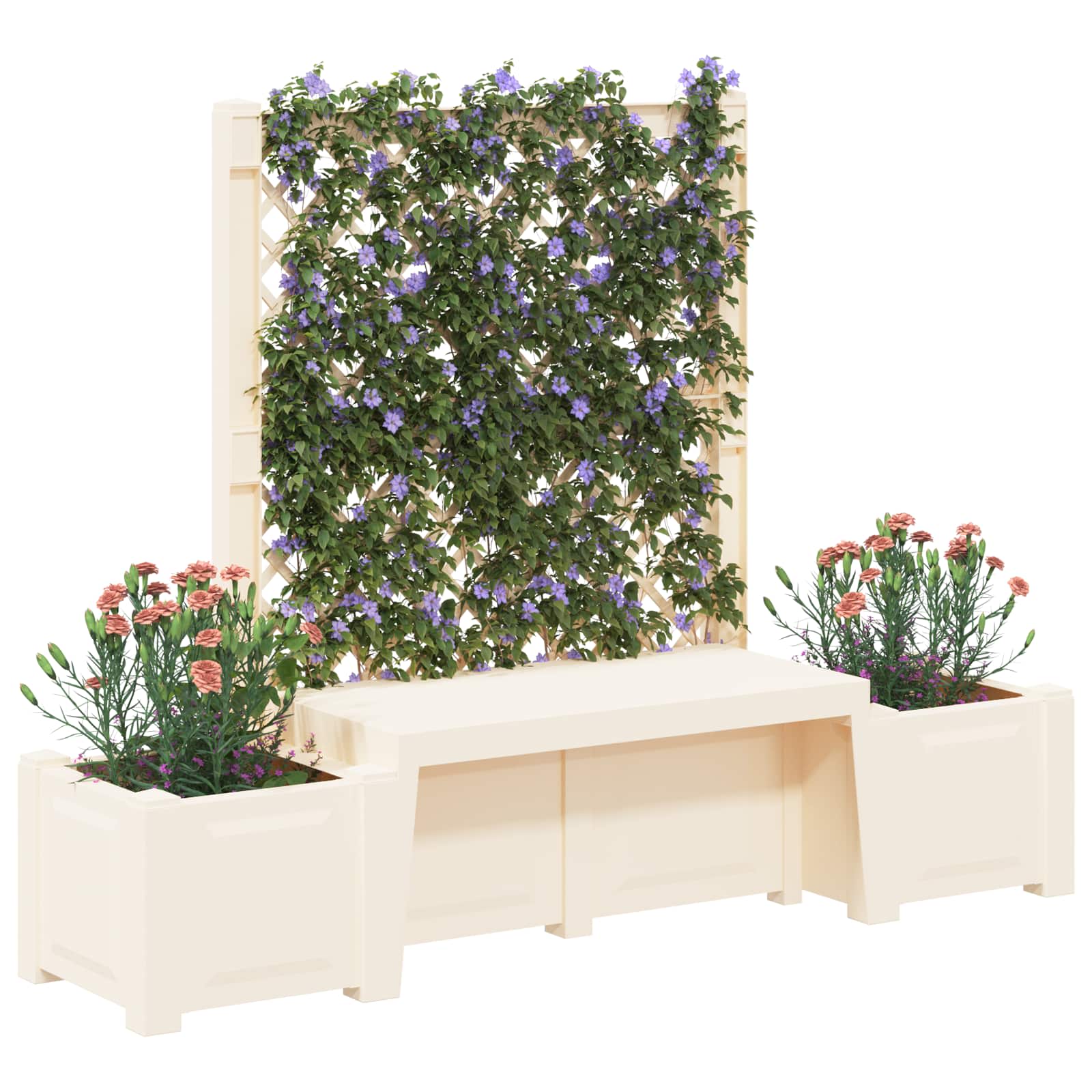 vidaXL Ławka ogrodowa Kopenhaga Biały 173 x 49 x 135,5 cm PP