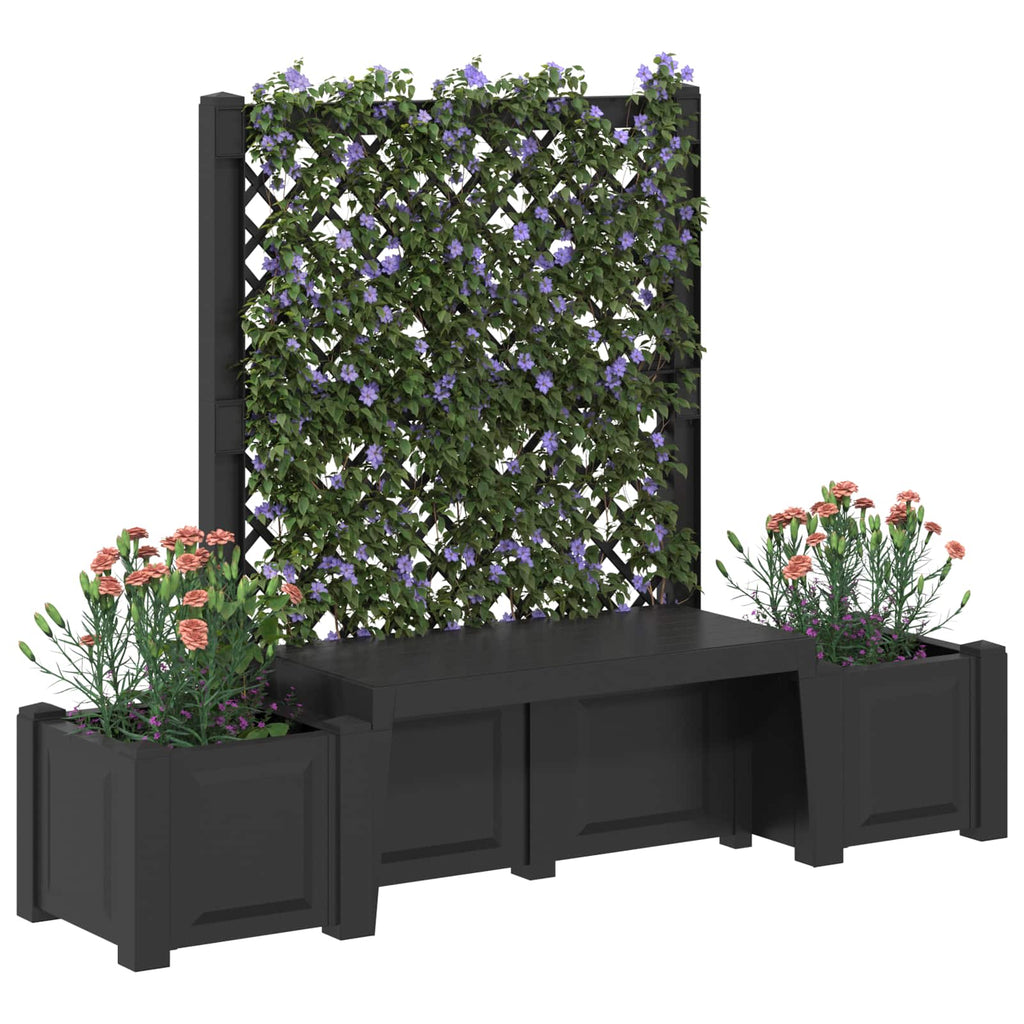 vidaXL Ławka ogrodowa Kopenhaga antracytowy 173 x 49 x 135,5 cm PP
