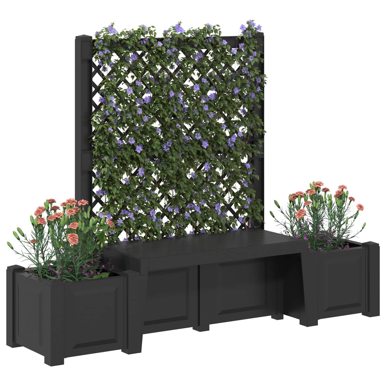 vidaXL Ławka ogrodowa Kopenhaga antracytowy 173 x 49 x 135,5 cm PP