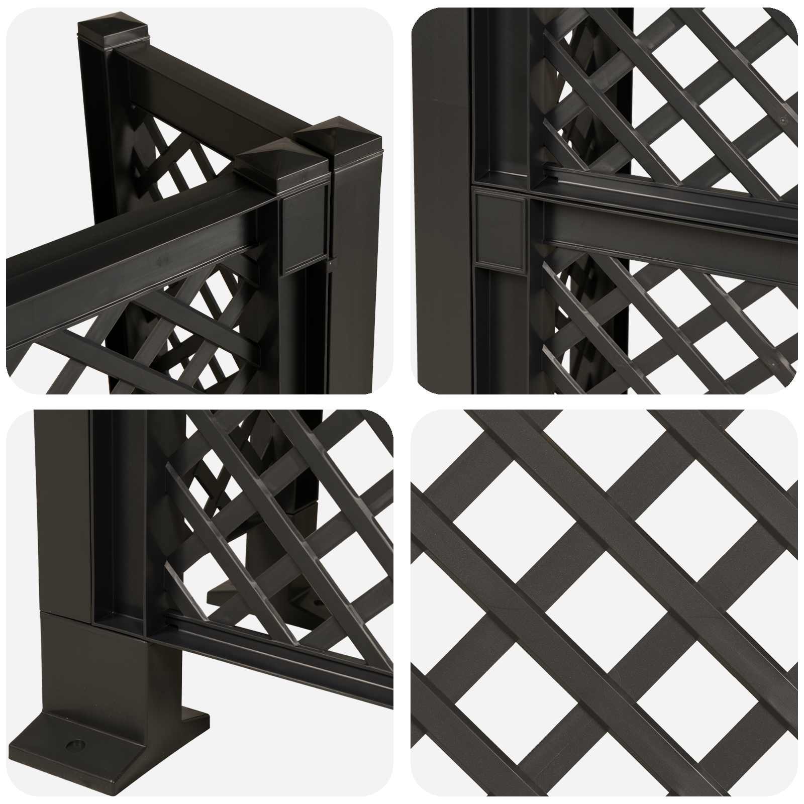 vidaXL Trellis Na Kosz antracytowy 123 x 47 x 114 cm PP
