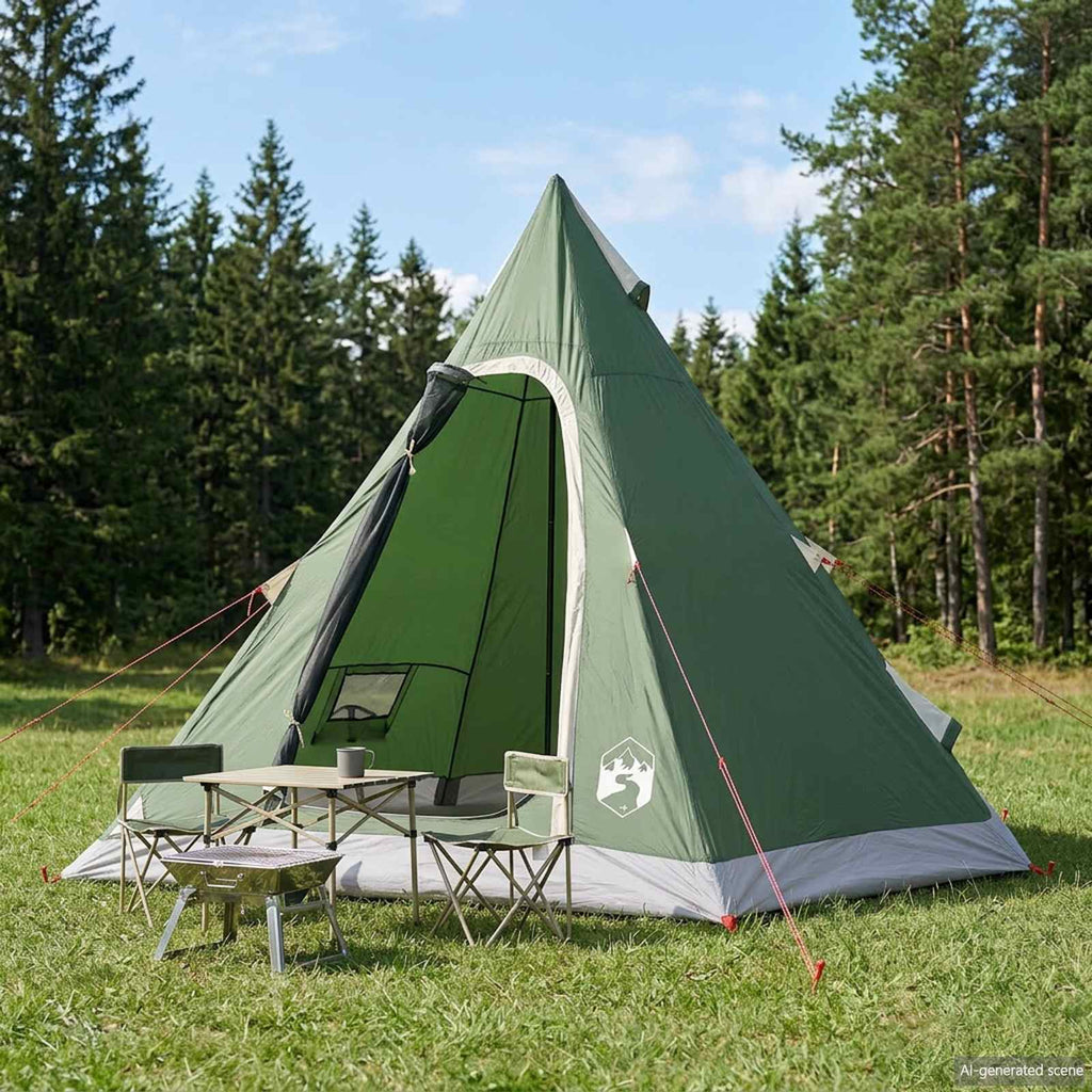 vidaXL 3-osobowy zielony Polyester 185T z powłoką PU