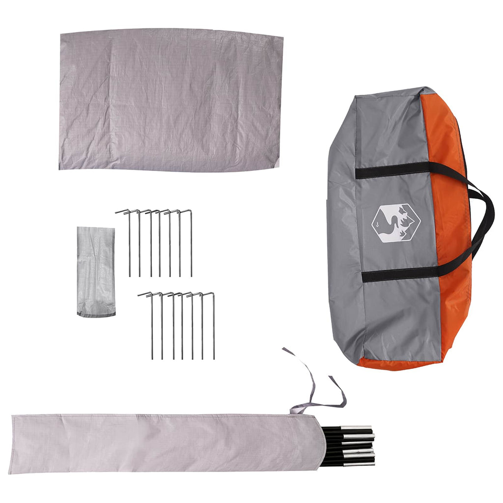 vidaXL 3-osobowy Szary i pomarańczowy Polyester 185T z powłoką PU