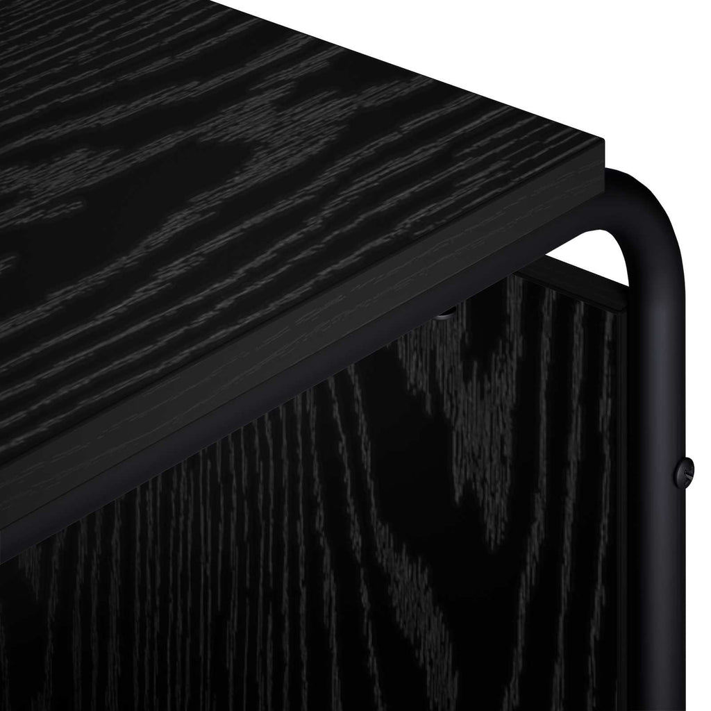 vidaXL Stół pod telewizor 98 x 36 x 45 cm Czarny dąb