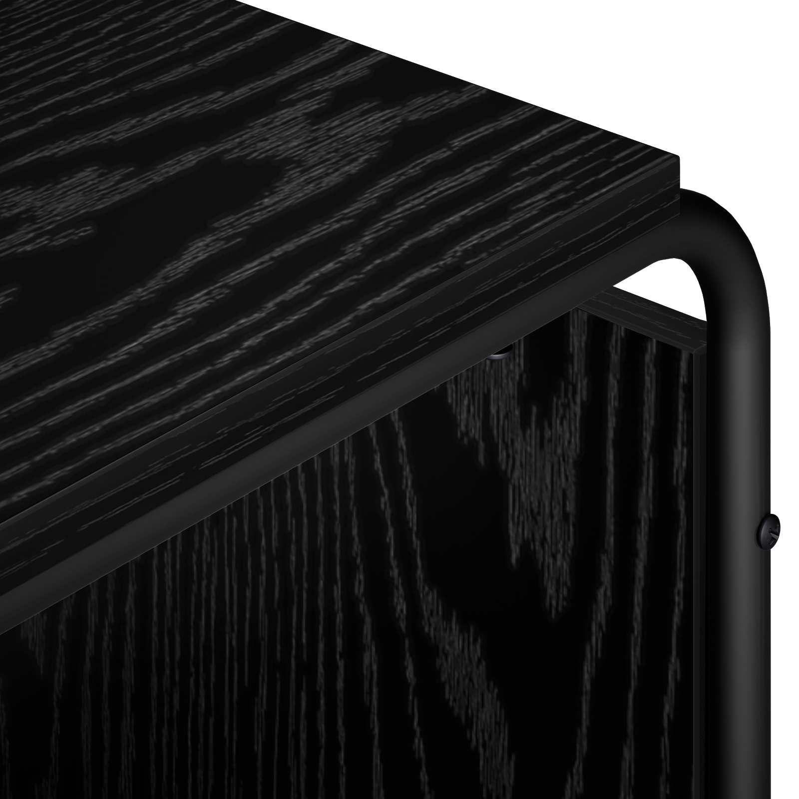 vidaXL Stół pod telewizor 140 x 36 x 45 cm Czarny dąb