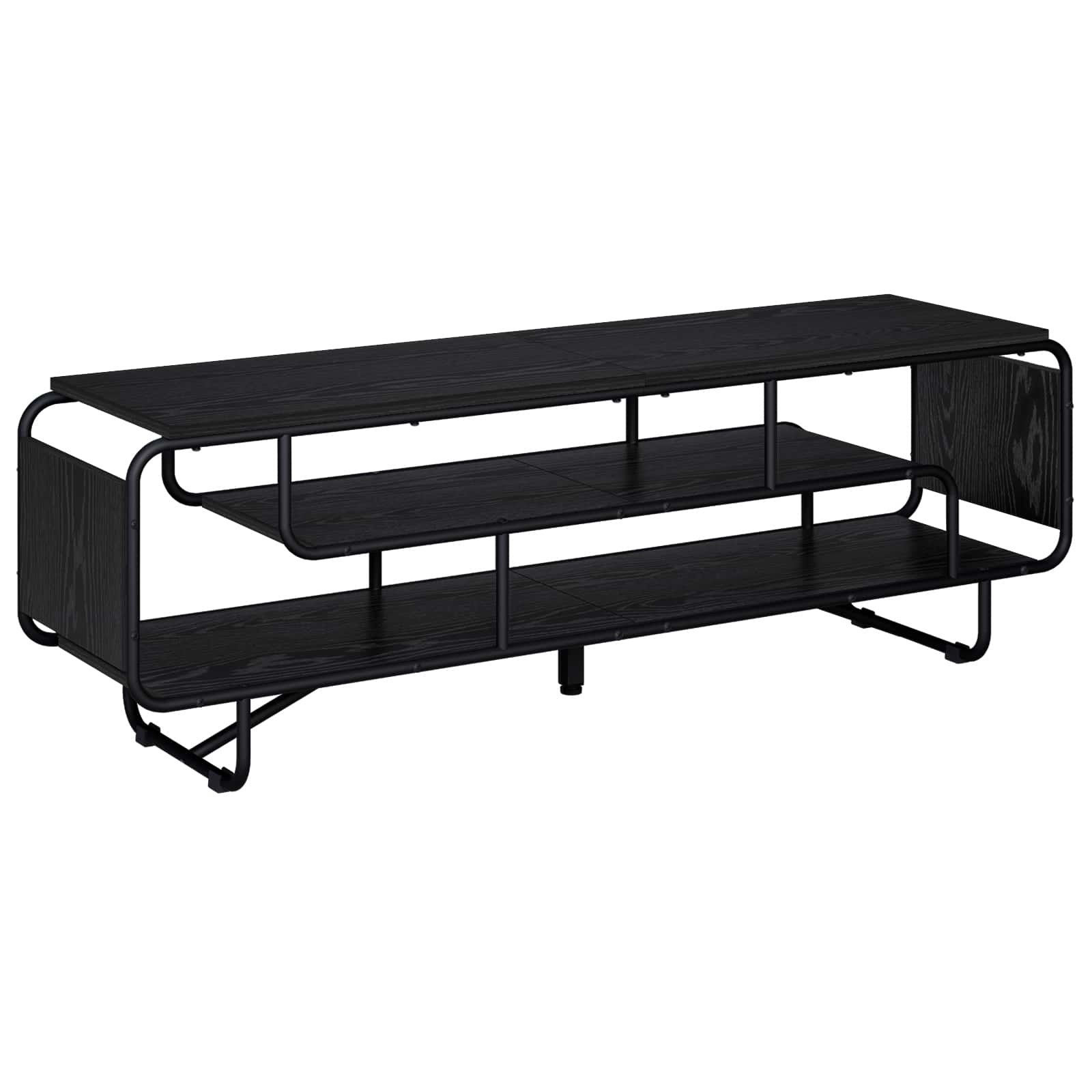 vidaXL Stół pod telewizor 140 x 36 x 45 cm Czarny dąb