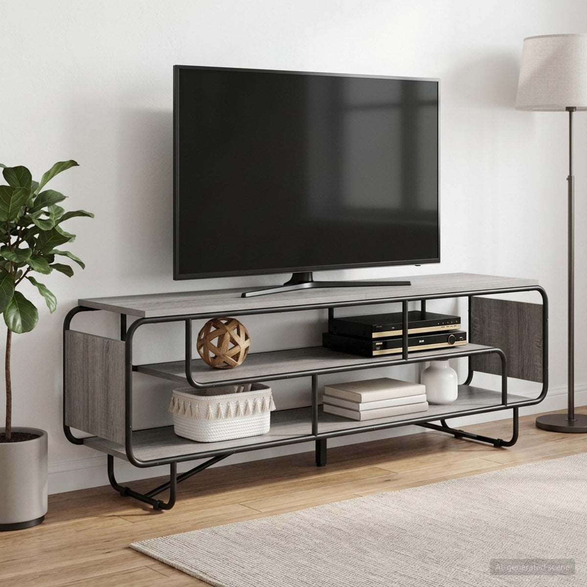 vidaXL Stół pod telewizor 180 x 36 x 45 cm Szary Sonoma