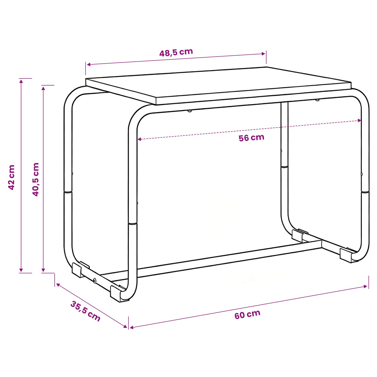 vidaXL Stół pod telewizor 60 x 35.5 x 42 cm Dąb wędzony