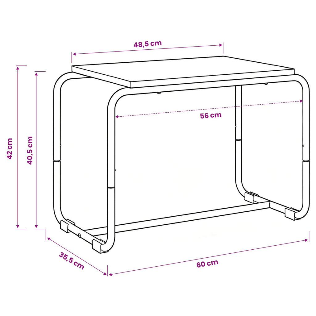 vidaXL Stół pod telewizor 60 x 35.5 x 42 cm Szary Sonoma