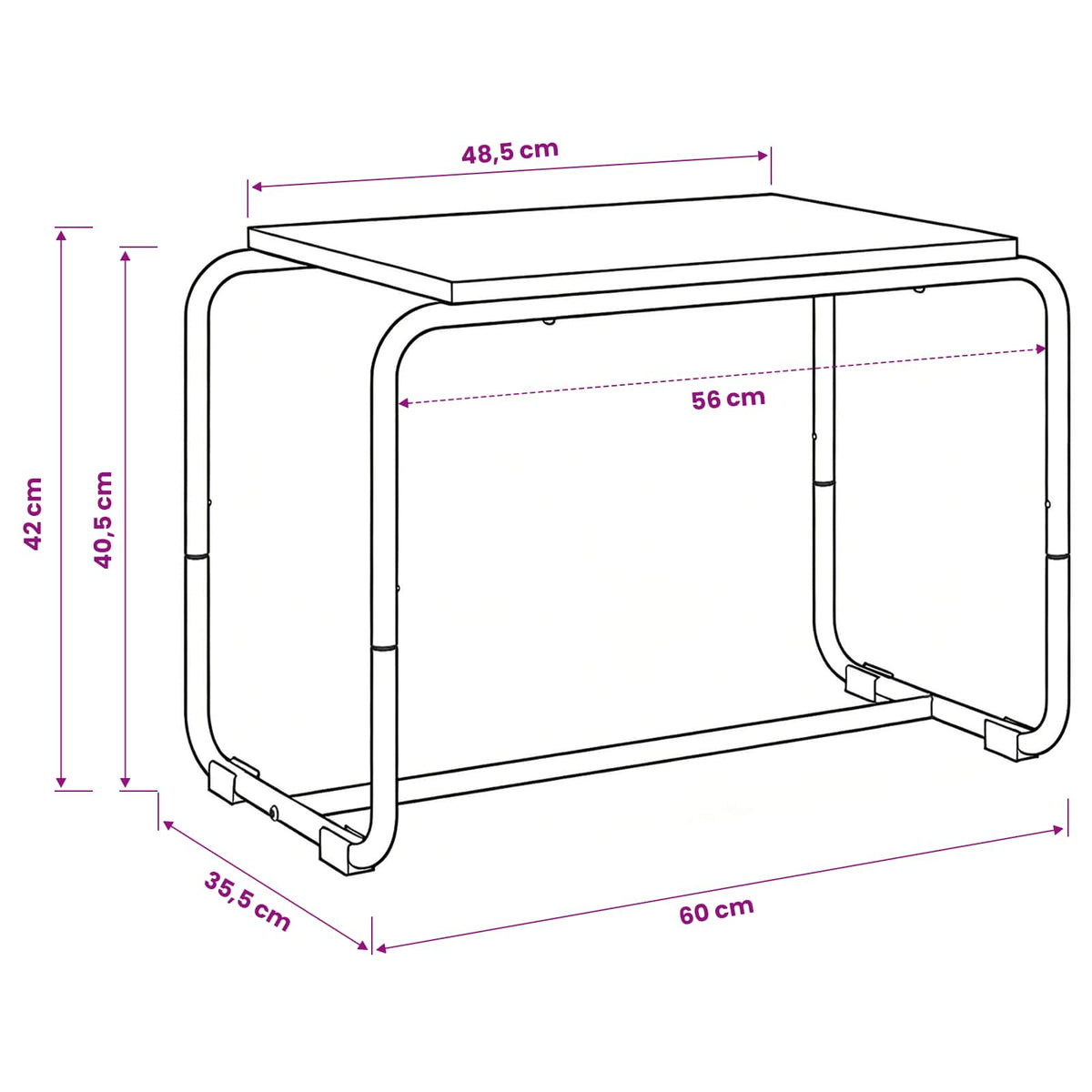 vidaXL Stół pod telewizor 60 x 35.5 x 42 cm Stare drewno