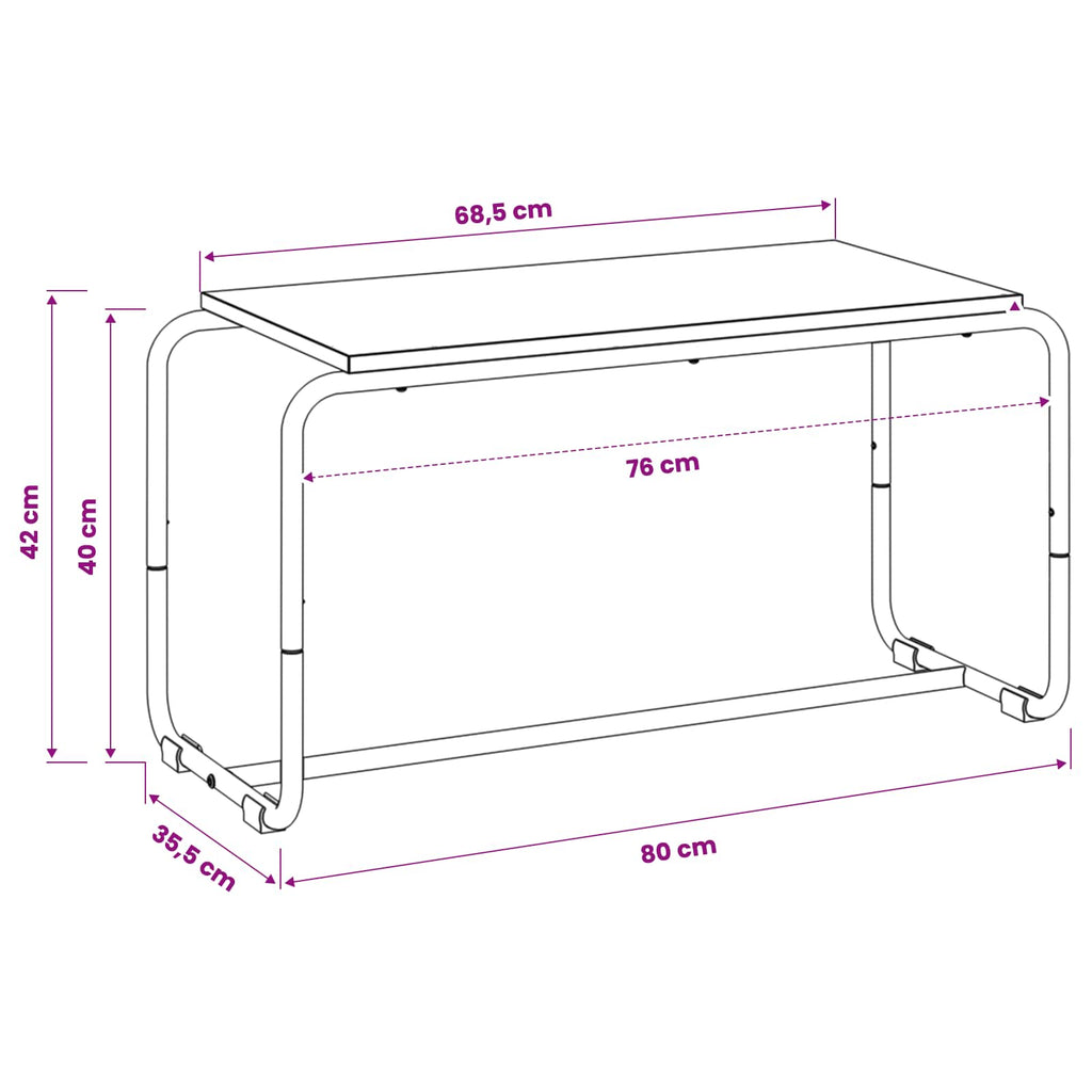 vidaXL Stół pod telewizor 80 x 35,5 x 42 cm Dąb wędzony