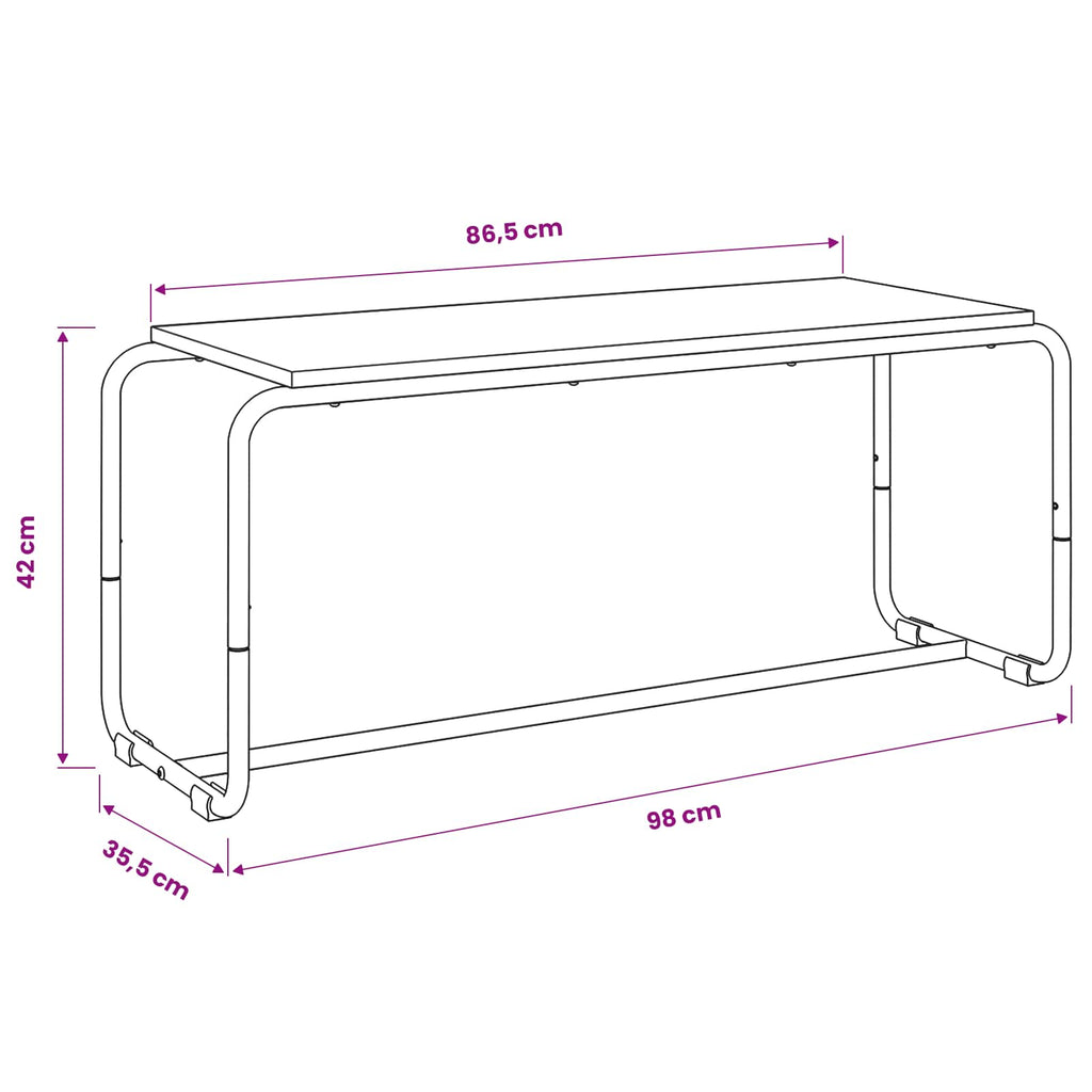 vidaXL Stół pod telewizor 98 x 35.5 x 42 cm Dąb wędzony