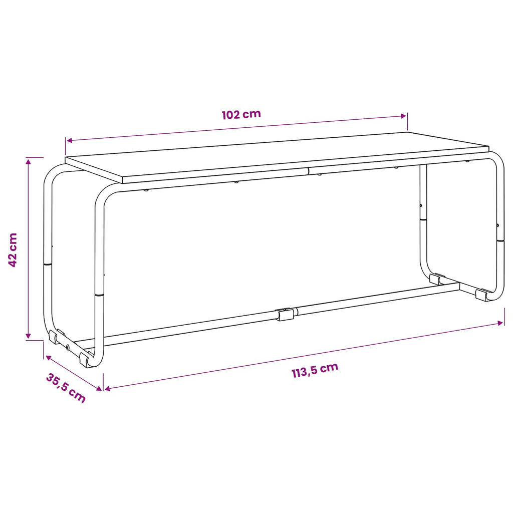 vidaXL Stół pod telewizor 113.5 x 35.5 x 42 cm Szary Sonoma