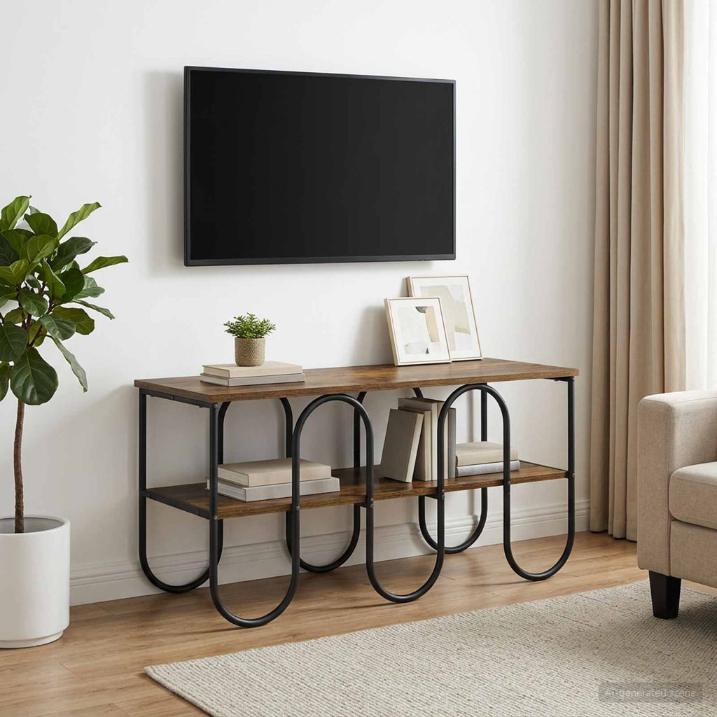 vidaXL Stół pod telewizor 100 x 40 x 50 cm Dąb wędzony