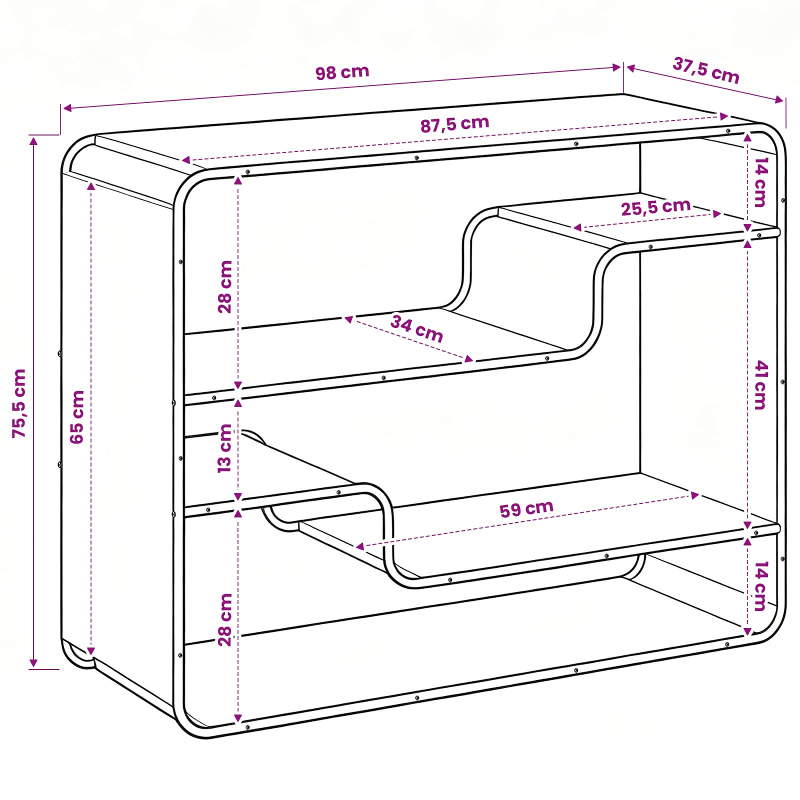 vidaXL Komoda Czarny dąb 98 x 37,5 x 75,5 cm Materiał drewnopochodny
