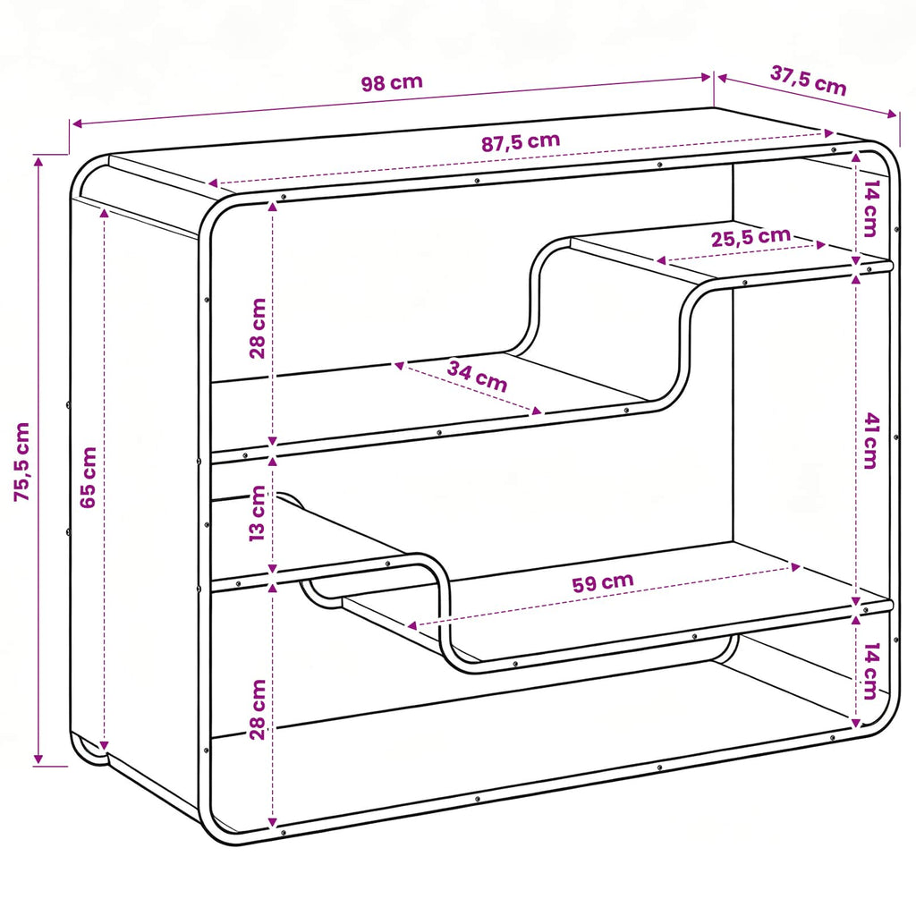 vidaXL Komoda Dąb wędzony 98 x 37,5 x 75,5 cm Materiał drewnopochodny