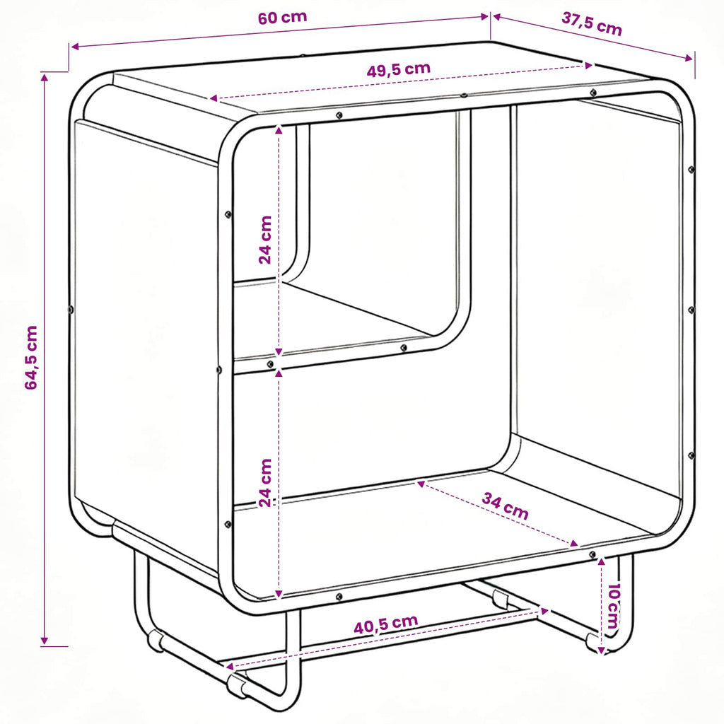 vidaXL Komoda Dąb artisan 60 x 37.5 x 64.5 cm Materiał drewnopochodny