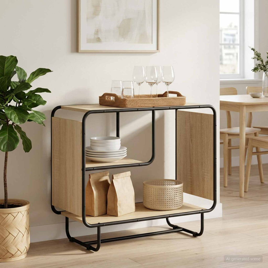 vidaXL Komoda dąb Sonoma 80 x 37,5 x 64,5 cm Materiał drewnopochodny
