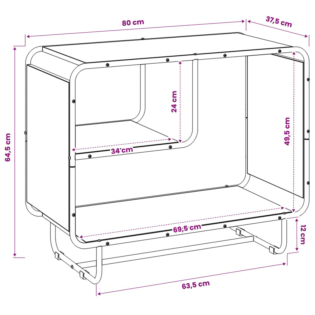 vidaXL Komoda Szary Sonoma 80 x 37,5 x 64,5 cm Materiał drewnopochodny