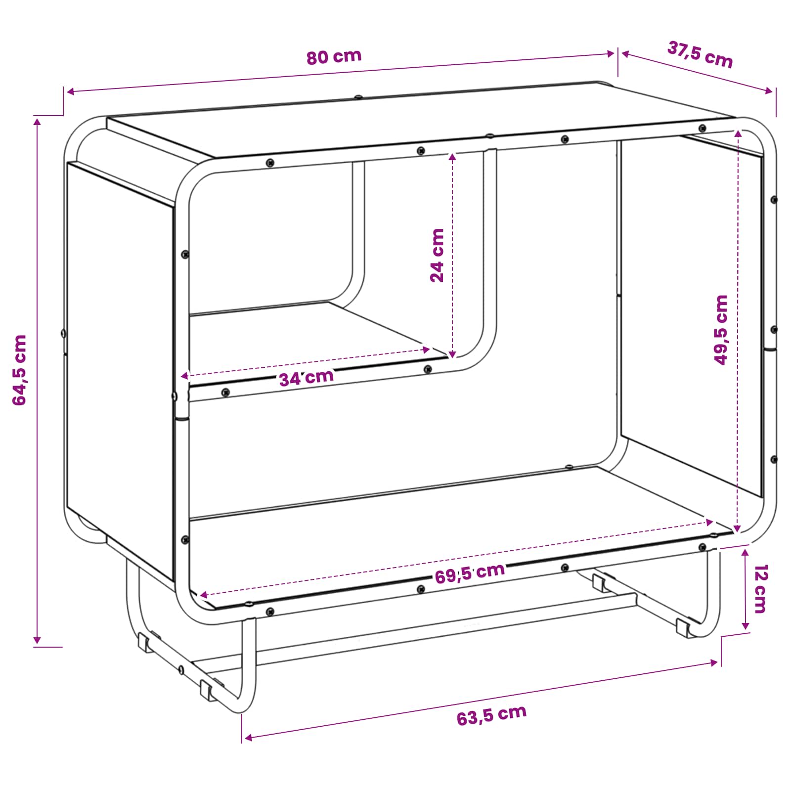 vidaXL Komoda Szary Sonoma 80 x 37,5 x 64,5 cm Materiał drewnopochodny