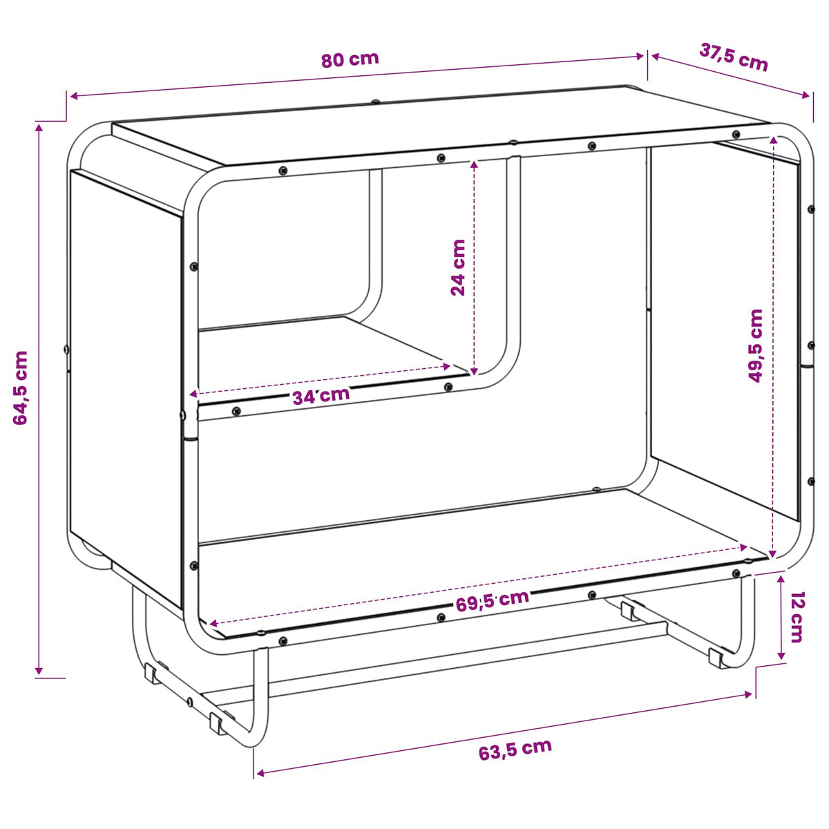 vidaXL Komoda Dąb artisan 80 x 37,5 x 64,5 cm Materiał drewnopochodny