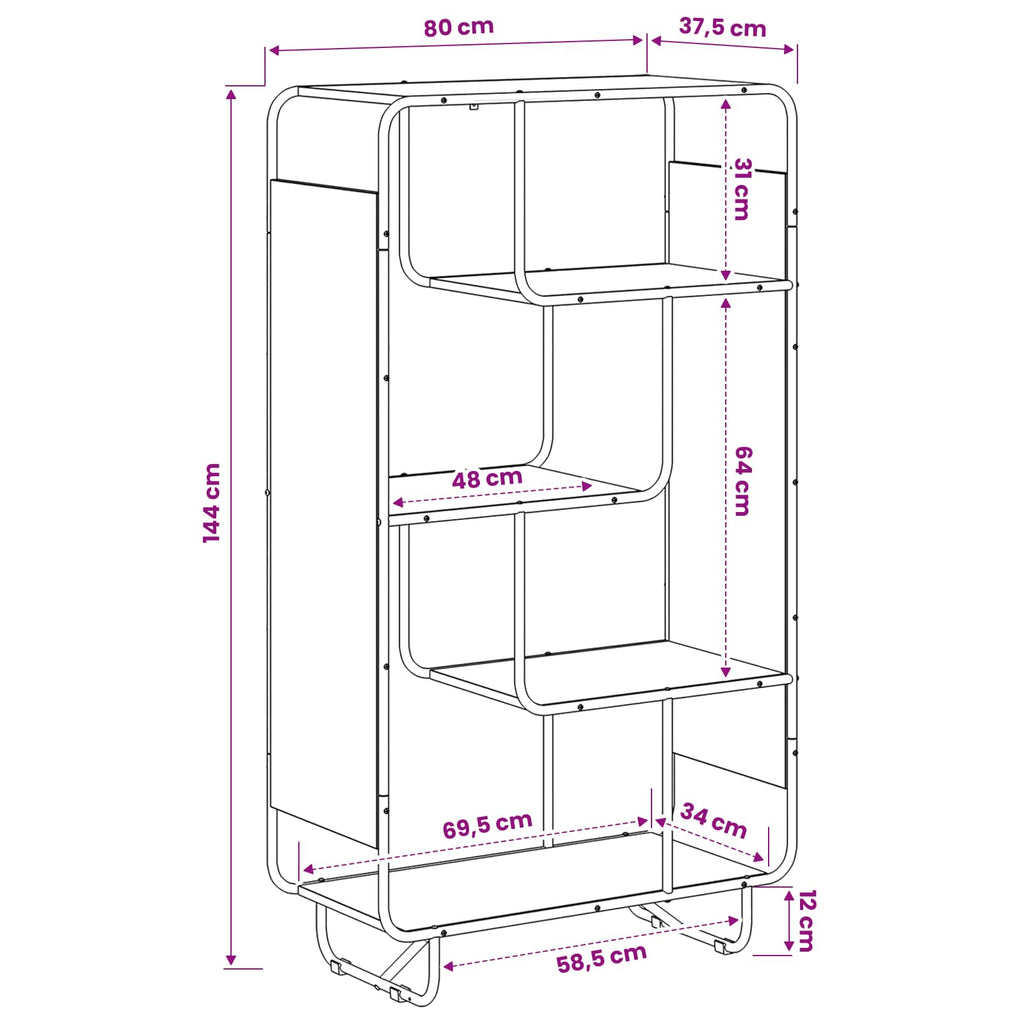 vidaXL Kredens dąb Sonoma 80 x 37.5 x 144 cm Drewno inżynieryjne