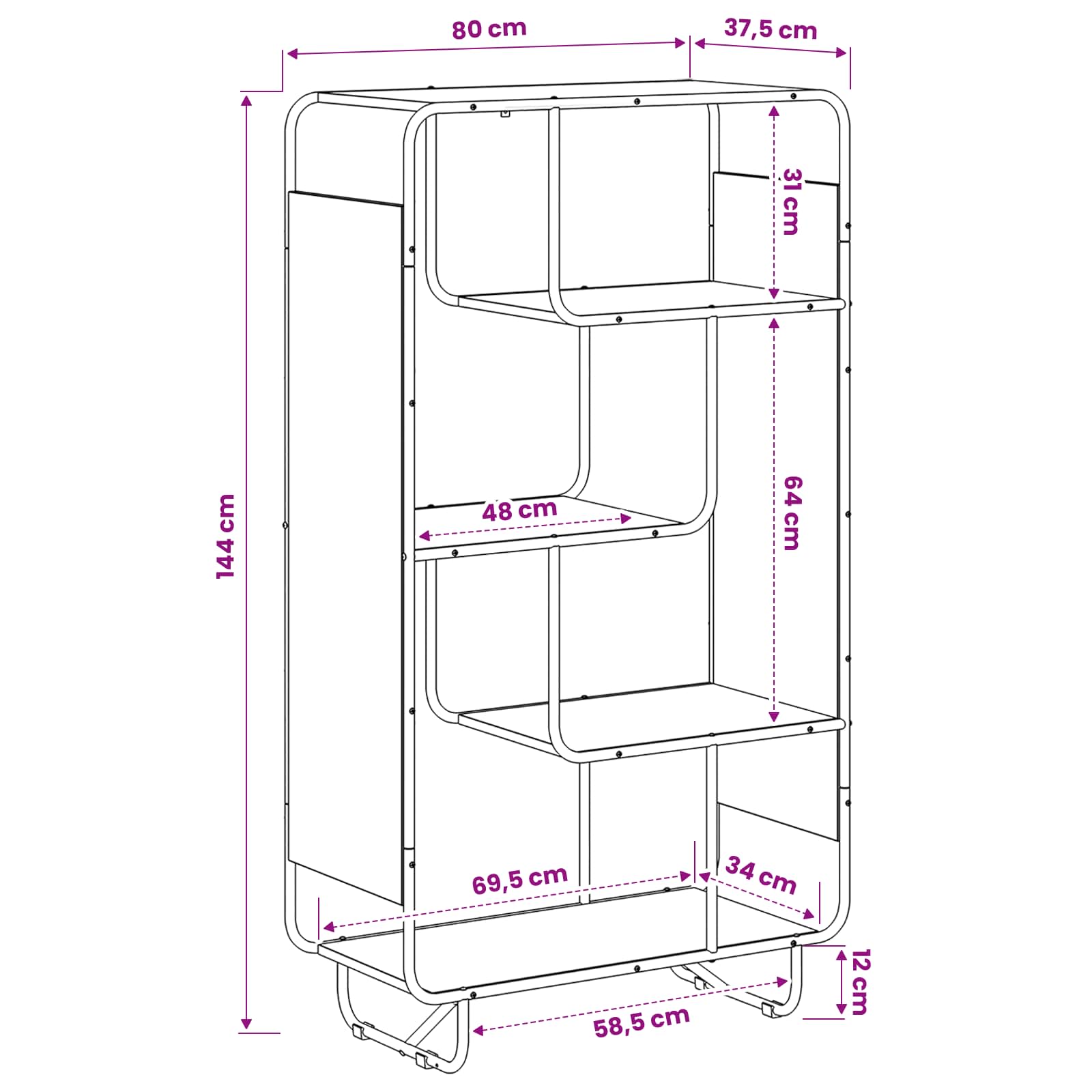 vidaXL Kredens dąb Sonoma 80 x 37.5 x 144 cm Drewno inżynieryjne