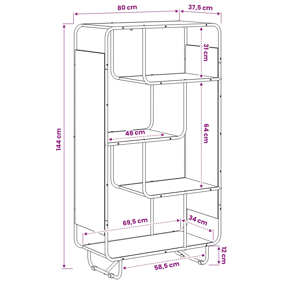vidaXL Kredens Dąb wędzony 80 x 37.5 x 144 cm Drewno inżynieryjne