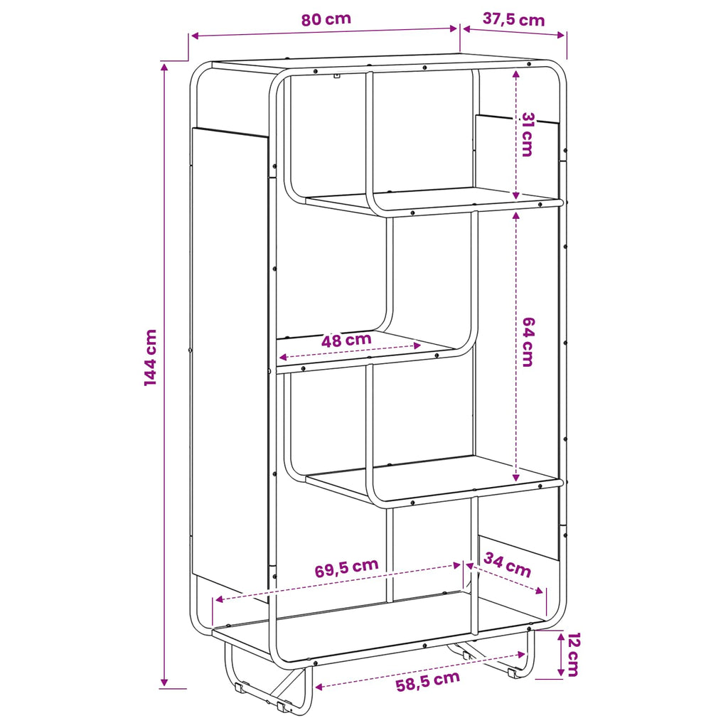vidaXL Kredens Stare drewno 80 x 37.5 x 144 cm Drewno inżynieryjne