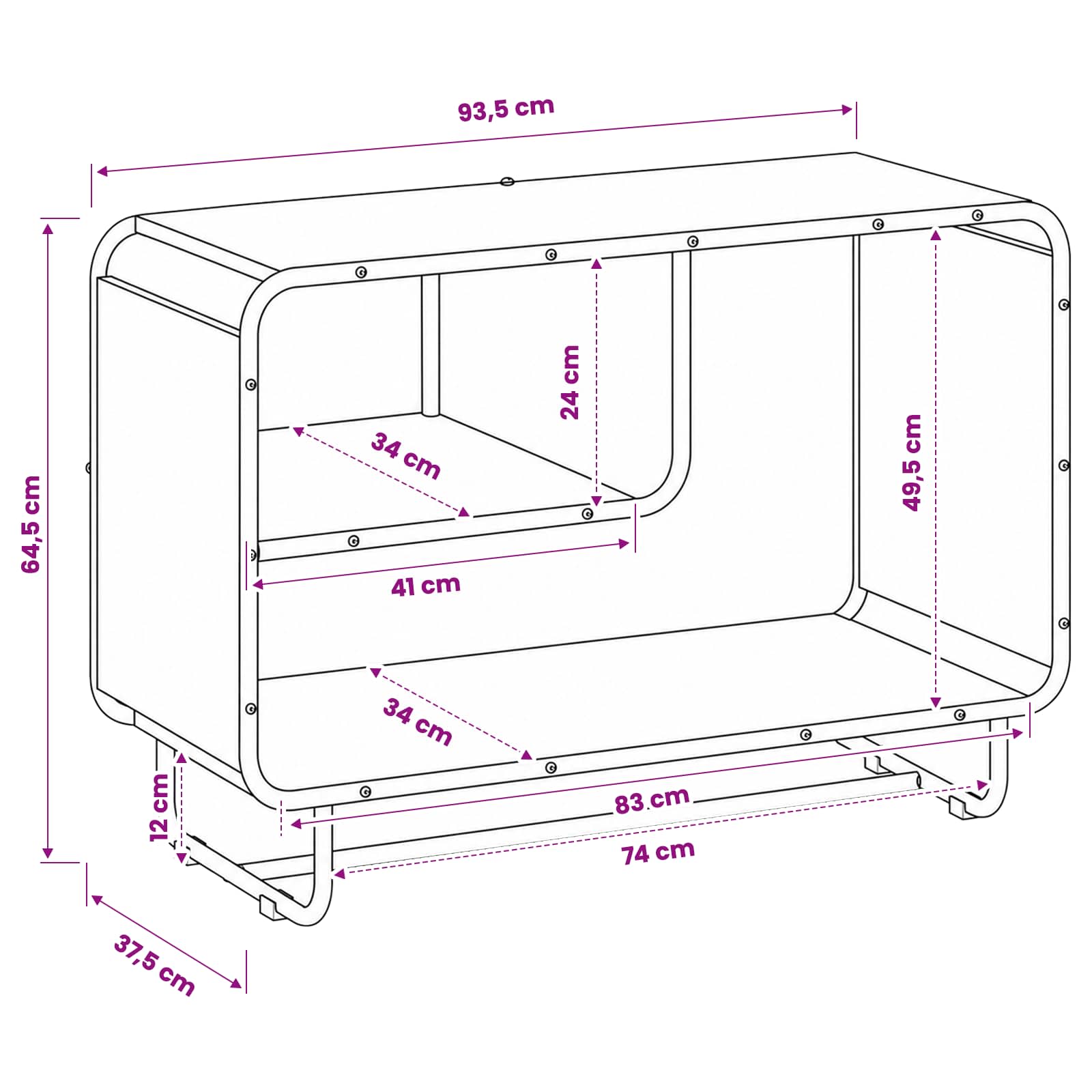 vidaXL Komoda Stare drewno 93.5 x 37.5 x 64.5 cm