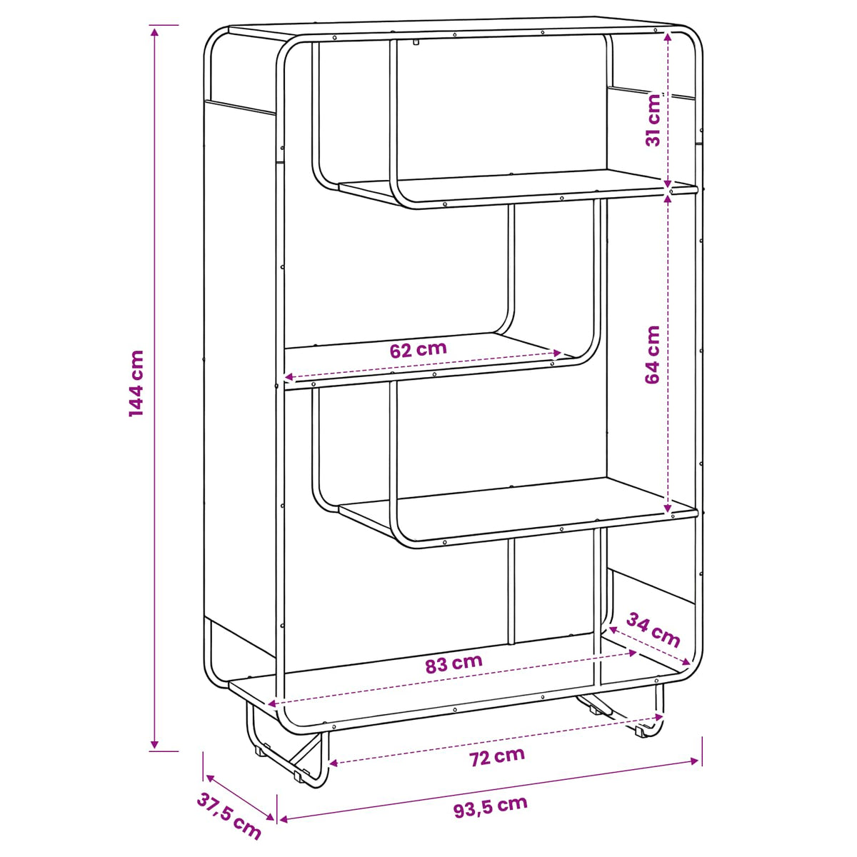 vidaXL Kredens Dąb wędzony 93.5 x 37.5 x 144 cm Drewno inżynieryjne