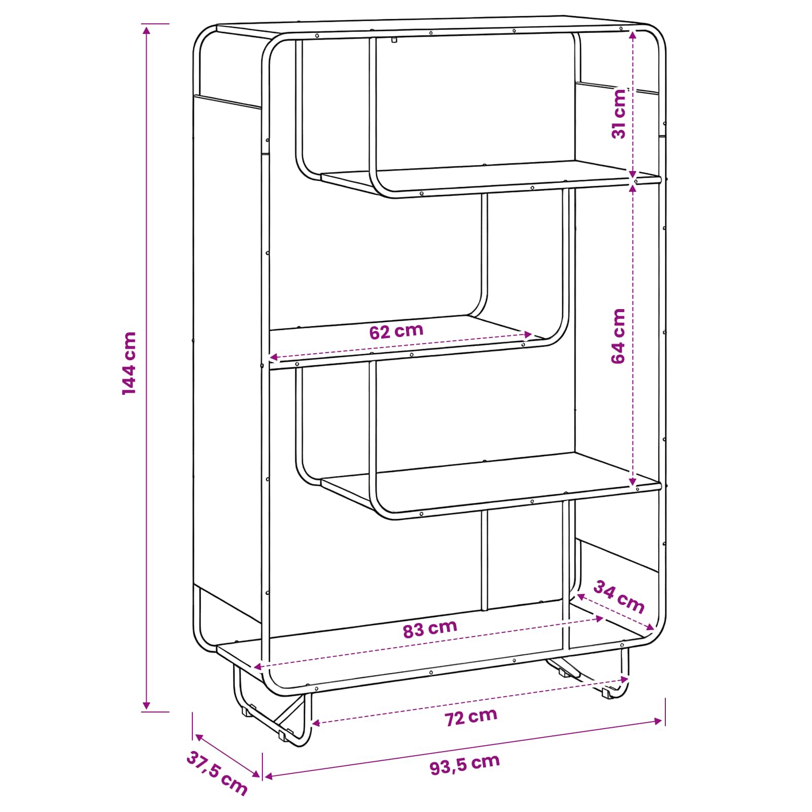 vidaXL Kredens Dąb artisan 93.5 x 37.5 x 144 cm Drewno inżynieryjne