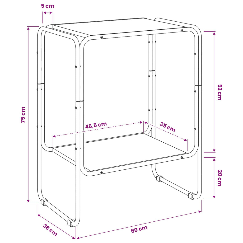 vidaXL Komoda Szary Sonoma 60 x 38 x 75 cm Drewno konstrukcyjne