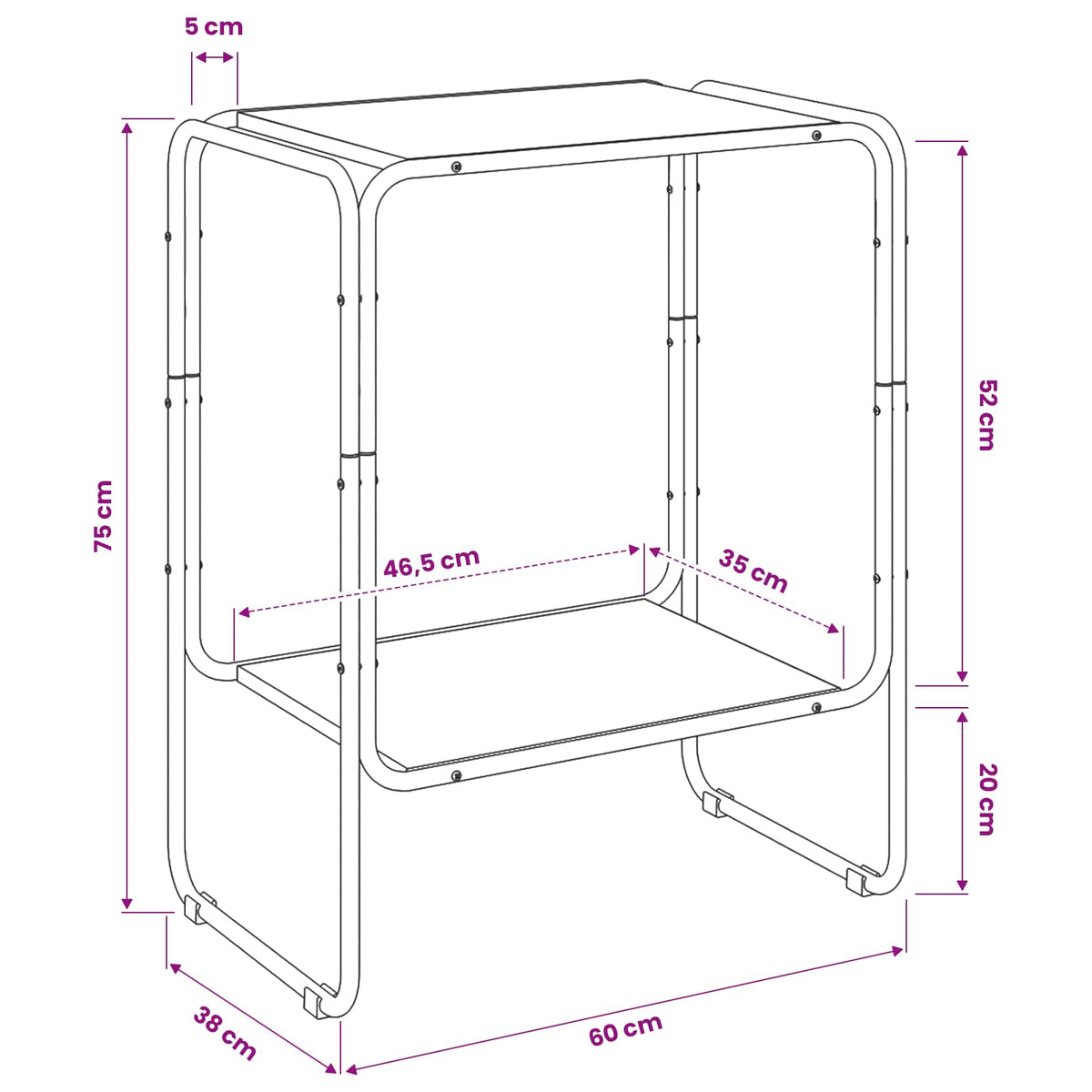 vidaXL Komoda Dąb artisan 60 x 38 x 75 cm Drewno konstrukcyjne