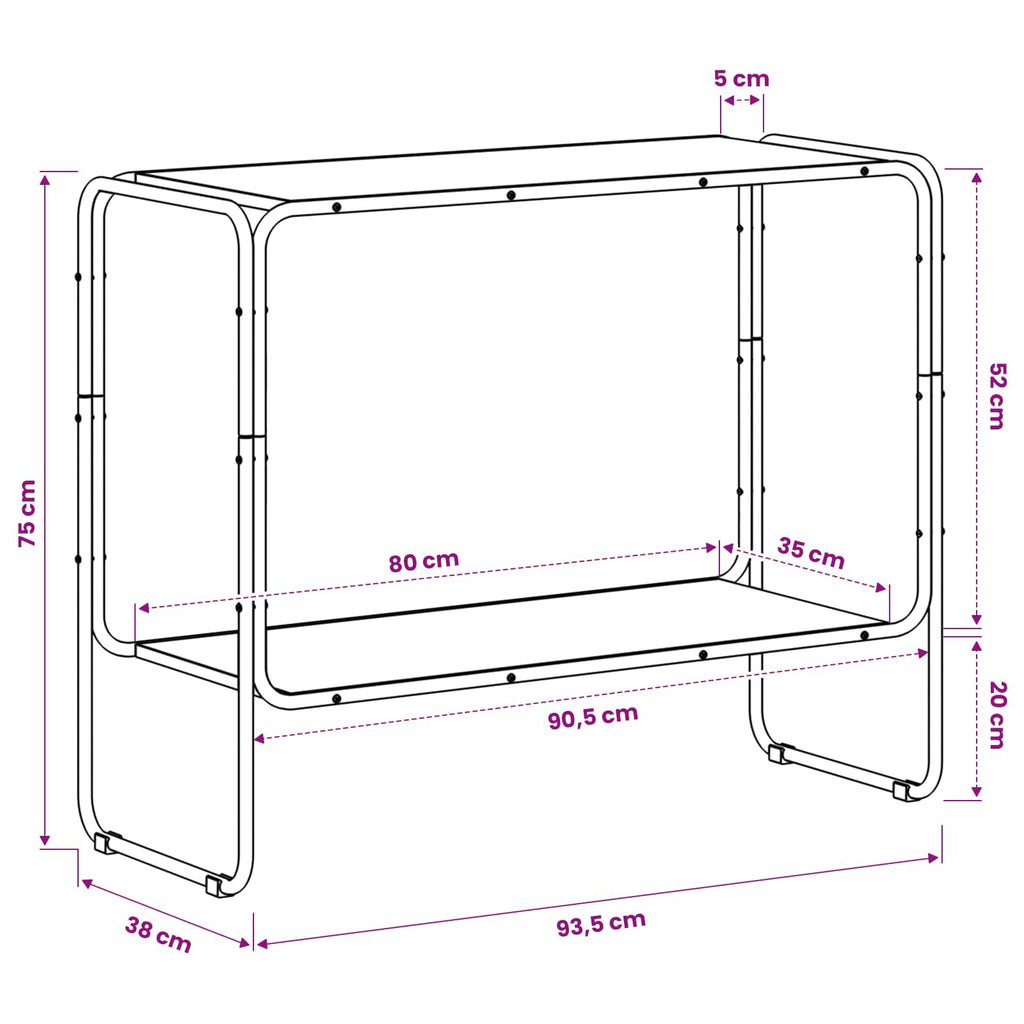 vidaXL Komoda Czarny dąb 93,5 x 38 x 75 cm Drewno konstrukcyjne