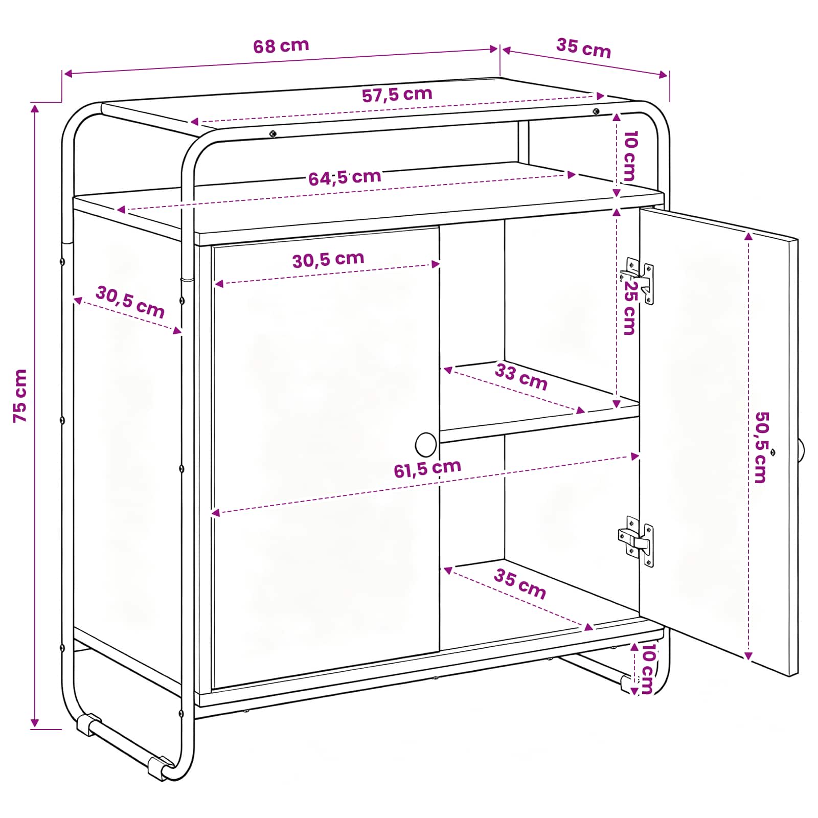 vidaXL Bufet Stare drewno 68 x 35 x 75 cm Drewno inżynieryjne